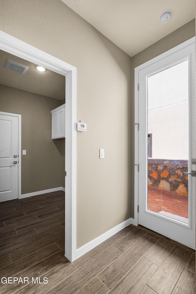 interior space featuring dark hardwood / wood-style floors