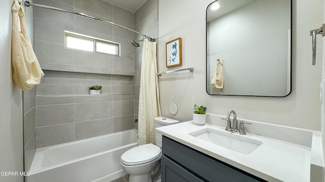 5848 Kobe Bryant St, El Paso, TX 79924 - full bath featuring shower / bathtub combination with curtain, toilet, and vanity
