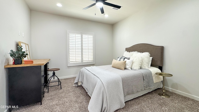 5848 Kobe Bryant St, El Paso, TX 79924 - carpeted bedroom featuring baseboards, a ceiling fan, and recessed lighting