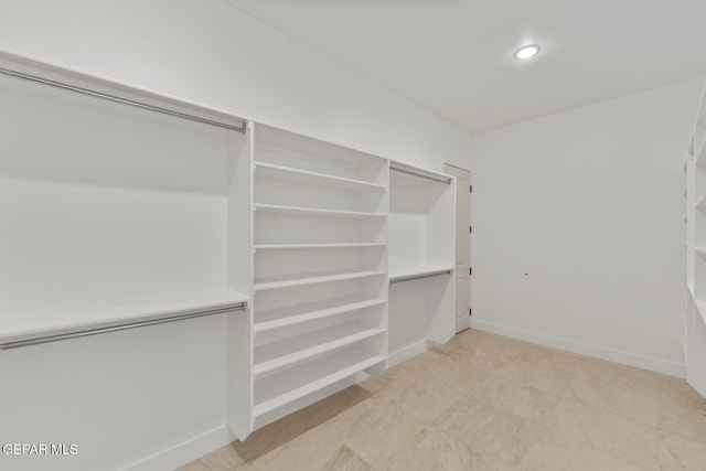 view of walk in closet