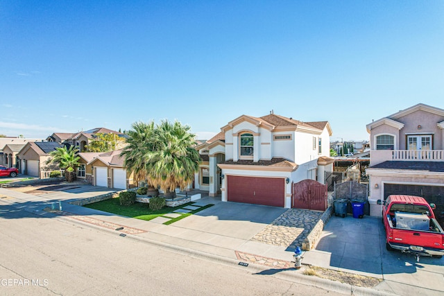 view of front of property featuring a garage