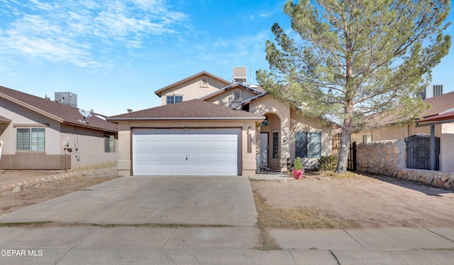 view of property featuring a garage