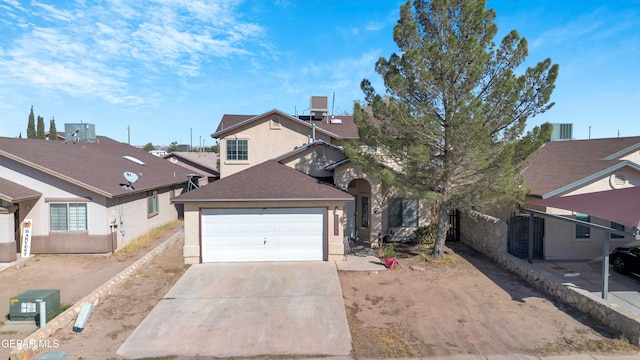 view of property with a garage