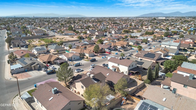 drone / aerial view with a mountain view