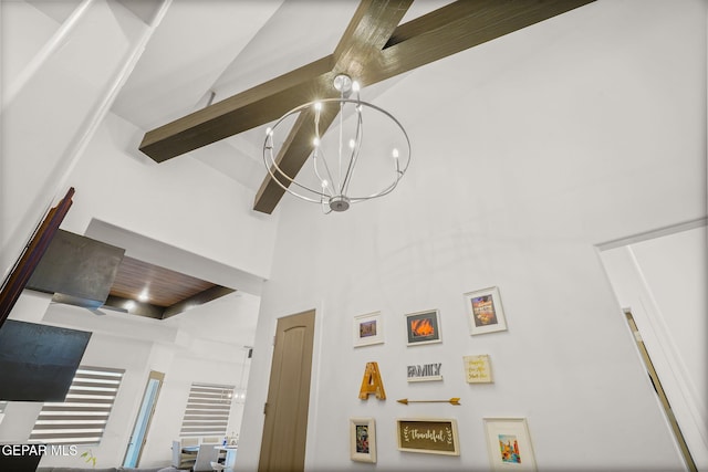 2300 Tierra Zaria, El Paso, TX 79938 - detailed view of beamed ceiling and a chandelier