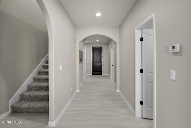 hallway featuring light hardwood / wood-style floors