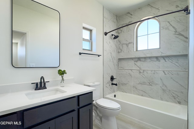 5844 Kobe Bryant St, El Paso, TX 79924 - full bath featuring toilet, vanity, and bathtub / shower combination
