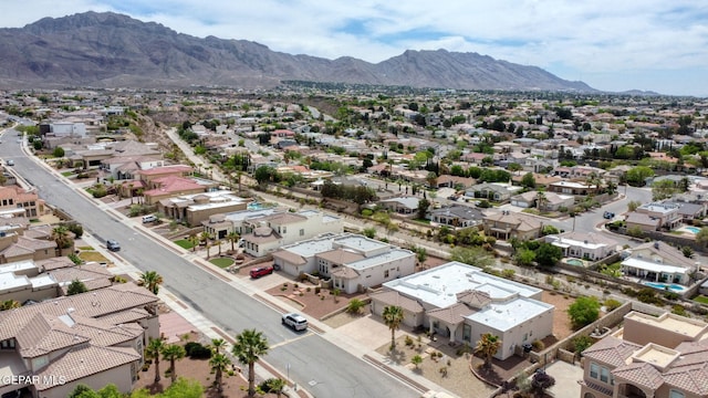 aerial view with a mountain view