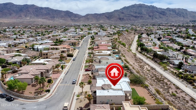 aerial view featuring a mountain view