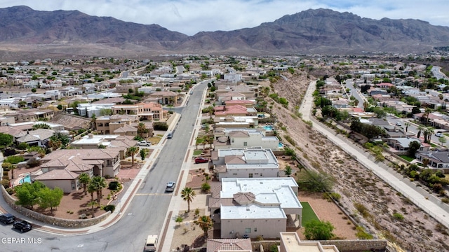 aerial view with a mountain view