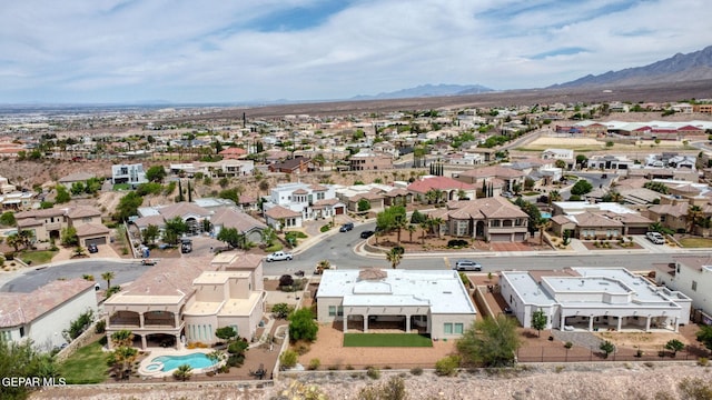 bird's eye view with a mountain view