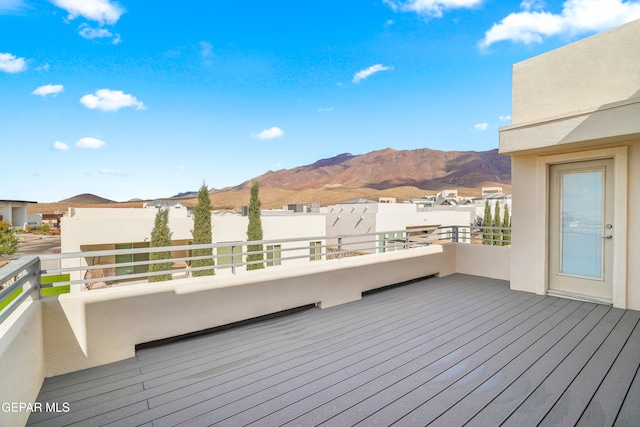 deck featuring a mountain view