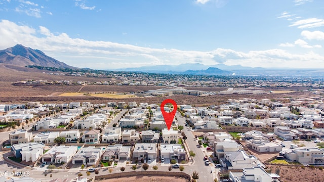 drone / aerial view with a mountain view