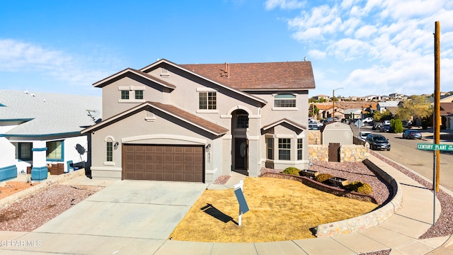 view of front facade featuring a garage