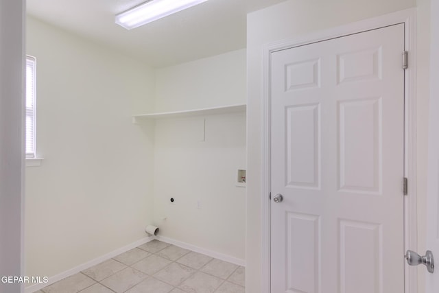 clothes washing area with hookup for an electric dryer and washer hookup