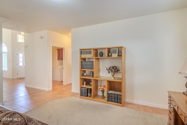 interior space with light tile patterned floors