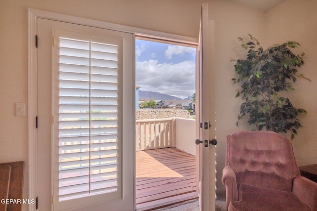 doorway with a mountain view