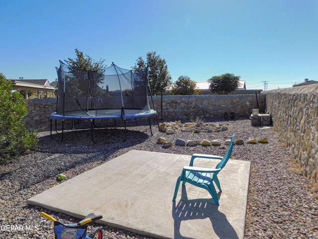 view of patio featuring a trampoline