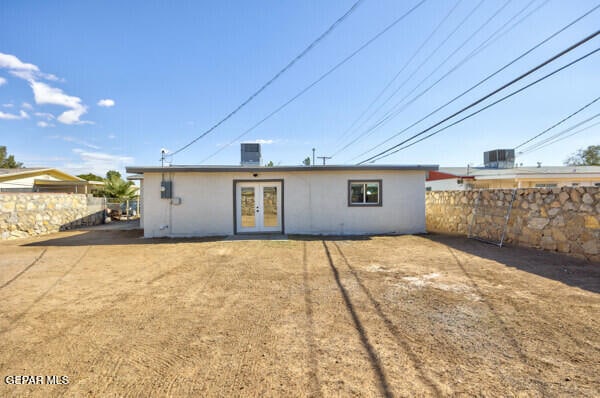 back of house featuring french doors and a patio area