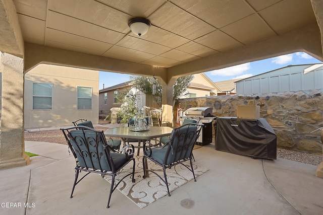 view of patio with a grill