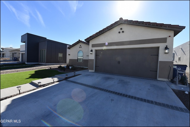 view of front of house with a garage