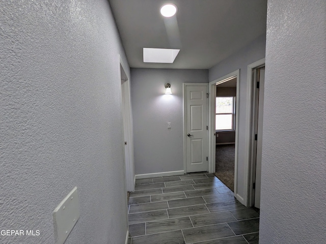 corridor with a skylight