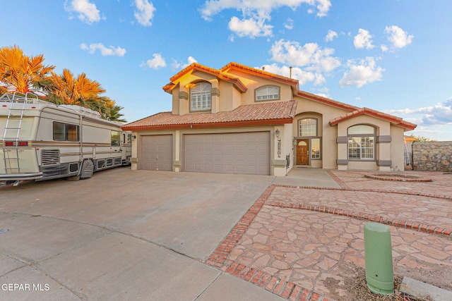 view of front facade with a garage