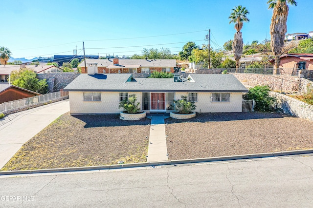 view of single story home