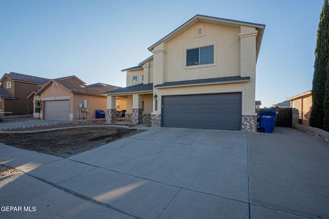 view of front of home with a garage