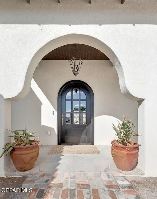 property entrance featuring french doors