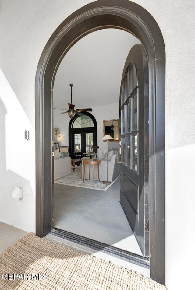 property entrance featuring french doors