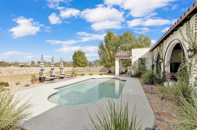 view of pool featuring a patio