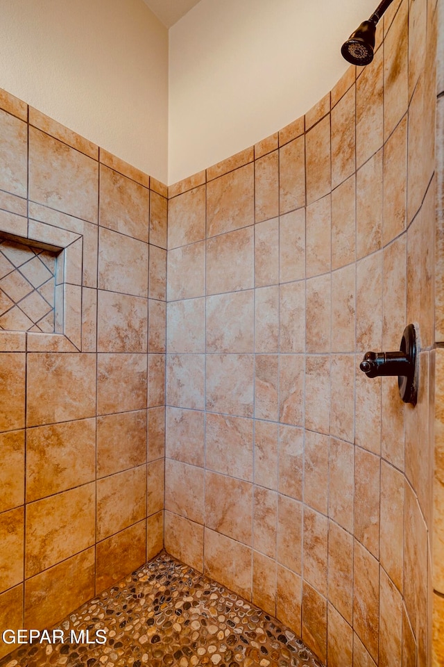 bathroom with tiled shower