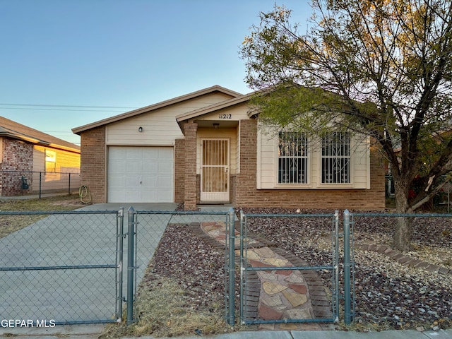 view of front of house with a garage