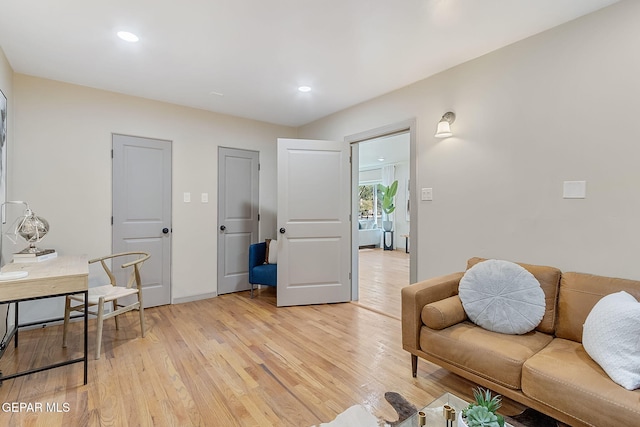 living room featuring light hardwood / wood-style floors