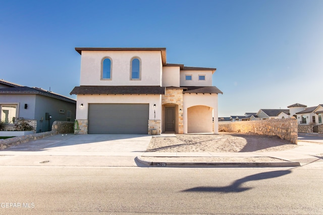 view of front facade featuring a garage