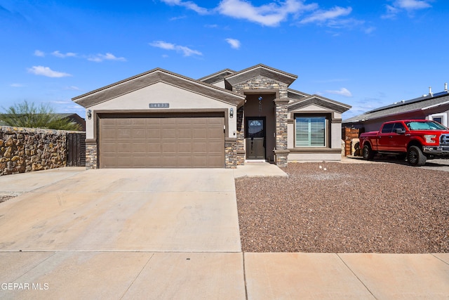 view of front of home with a garage