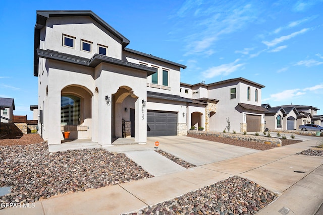 view of front of house with a garage