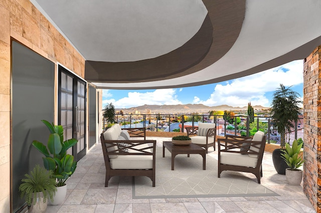 1609 Camino Alto Rd, El Paso, TX 79902 - view of patio / terrace with a mountain view