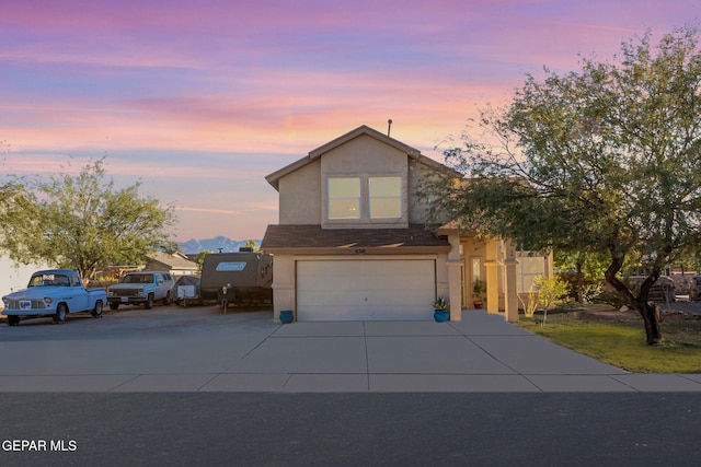 view of front facade featuring a garage