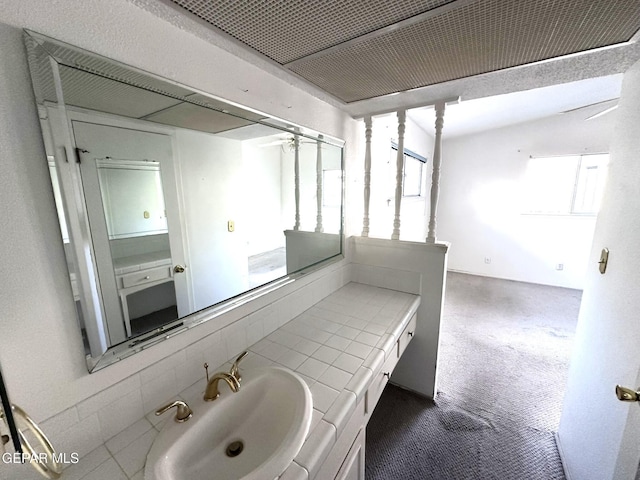 10545 Springwood Dr, El Paso, TX 79925 - bathroom with vanity and a ceiling fan