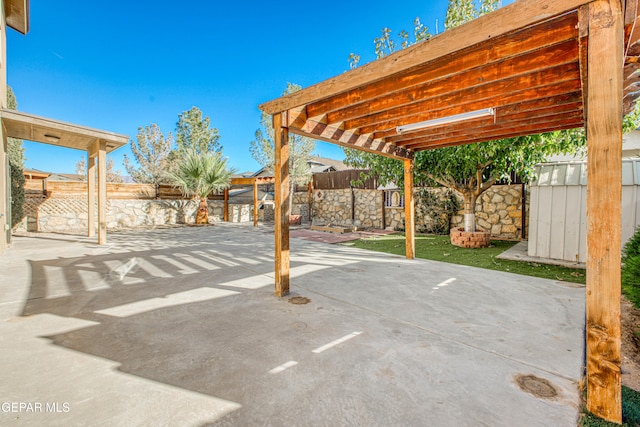 view of patio / terrace featuring a pergola