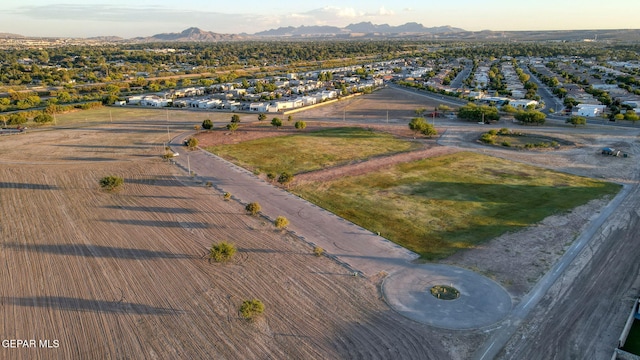 aerial view with a mountain view