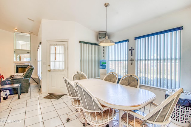 view of tiled dining space