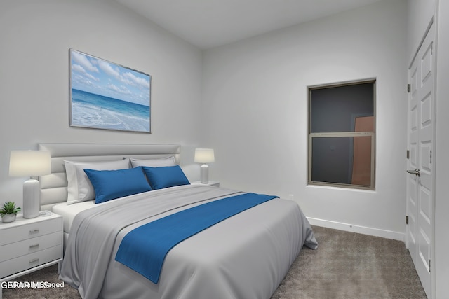 carpeted bedroom with baseboards