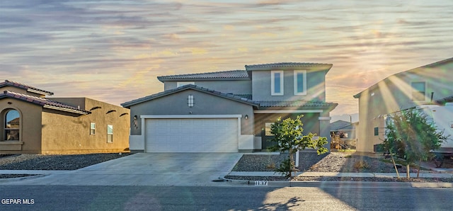 view of front facade with a garage