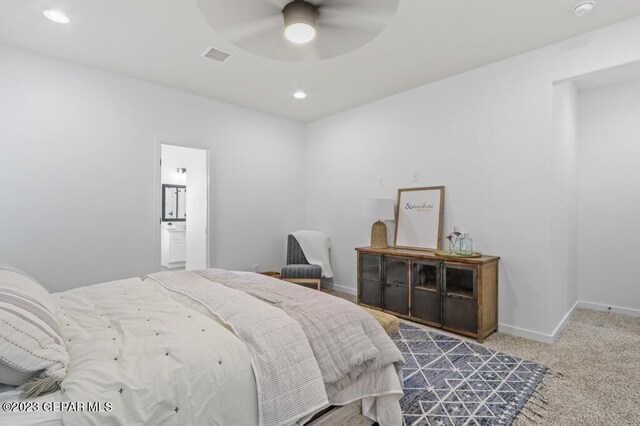 205 Playa Vista St, El Paso, TX 79928 - carpeted bedroom with baseboards, recessed lighting, and ceiling fan