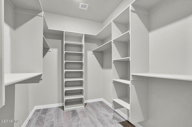 spacious closet with light wood-type flooring