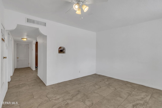 unfurnished room featuring ceiling fan