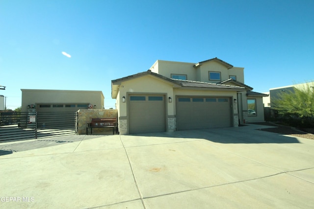 view of front facade with a garage